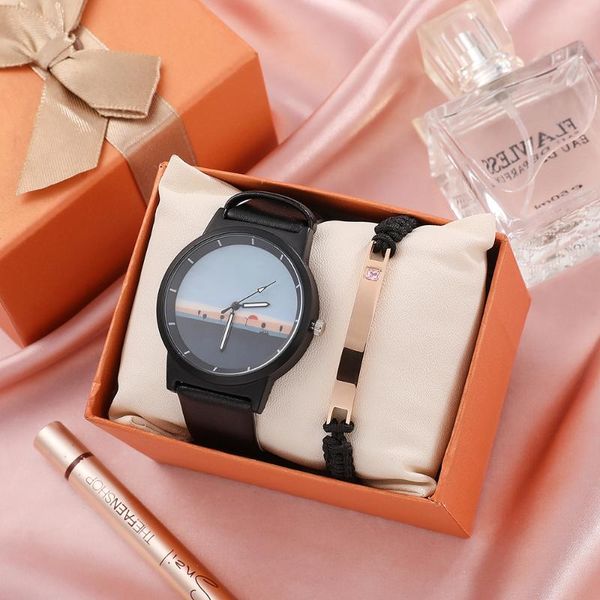 wristwatches 2pcs/set fashion ladies and bracelet gift set vintage casual women leather quartz watches titanium rope, Slivery;brown
wristwatches 2pcs/set fashion ladies and bracelet gift set vintage casual women leather quartz watches titanium rope, Slivery;brown