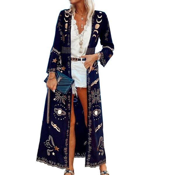 women's trench coats women coat bohemian printed leisure office lady cardigan jacket autumn 2021 for fashion, Tan;black
women's trench coats women coat bohemian printed leisure office lady cardigan jacket autumn 2021 for fashion, Tan;black