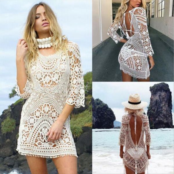 swimwear cover up white lace women dresses tunic beach clothing backless bathing suit crochet bikini swimming wear, Black;gray
swimwear cover up white lace women dresses tunic beach clothing backless bathing suit crochet bikini swimming wear, Black;gray