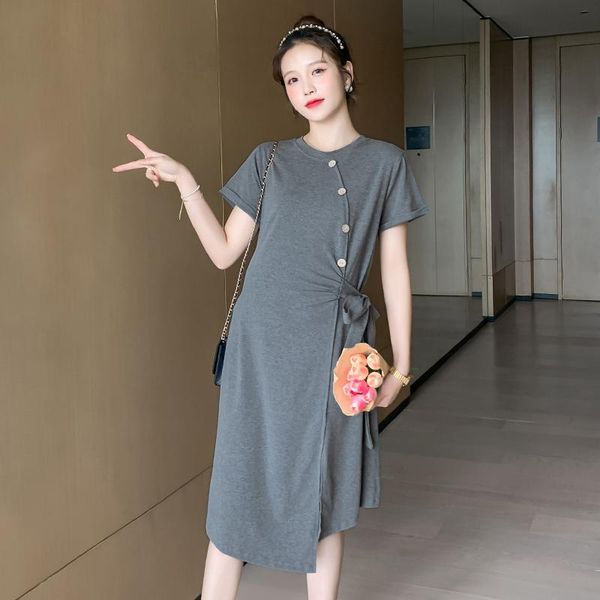 maternity dresses 2021 summer pregnant women knitting cotton dress short sleeve button belt lacing irregular pregnancy, White
maternity dresses 2021 summer pregnant women knitting cotton dress short sleeve button belt lacing irregular pregnancy, White