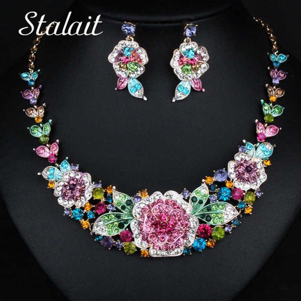 new fashion flower leaf wedding bridal prom full rhinestone necklace earrings jewelry sets for women birthday gifts h1022, Silver
new fashion flower leaf wedding bridal prom full rhinestone necklace earrings jewelry sets for women birthday gifts h1022, Silver