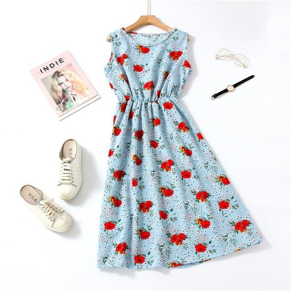 women dresses sleeveless chiffon floral dress casual fashion slim fit vacation beach round neck ladies bohemian woman, Black;gray
women dresses sleeveless chiffon floral dress casual fashion slim fit vacation beach round neck ladies bohemian woman, Black;gray