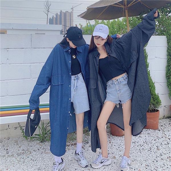 european fashion big size buttons down loose dress vintage cape denim dresses vestidos women's trench coats, Tan;black
european fashion big size buttons down loose dress vintage cape denim dresses vestidos women's trench coats, Tan;black