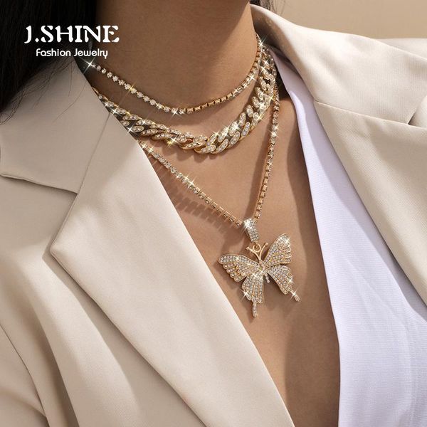 jshine 3pcs/set iced out rhinestone cuban chain necklace fashion punk butterfly pendant choker for women jewelry chains, Silver
jshine 3pcs/set iced out rhinestone cuban chain necklace fashion punk butterfly pendant choker for women jewelry chains, Silver