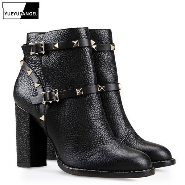 brand ankle boots women high heels autumn winter buckle rivet fashion black round toe slip on plus size 46
brand ankle boots women high heels autumn winter buckle rivet fashion black round toe slip on plus size 46