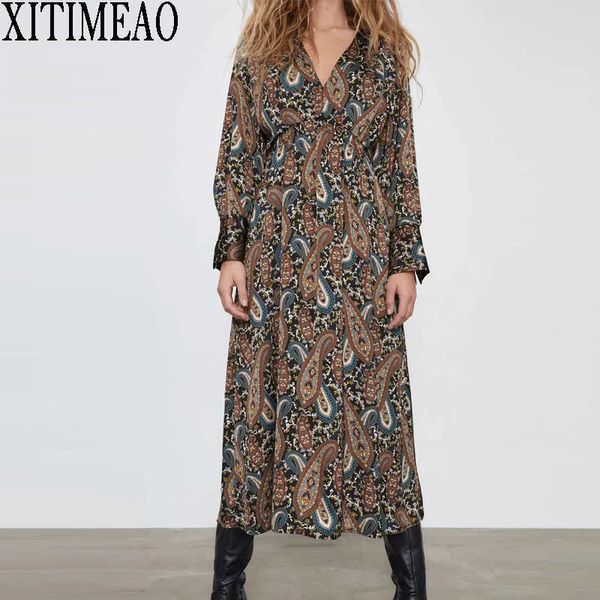 za women dresses spring autumn vintage print casual long sleeve retro v neck leisure vacation skirt 210604, Black;gray
za women dresses spring autumn vintage print casual long sleeve retro v neck leisure vacation skirt 210604, Black;gray