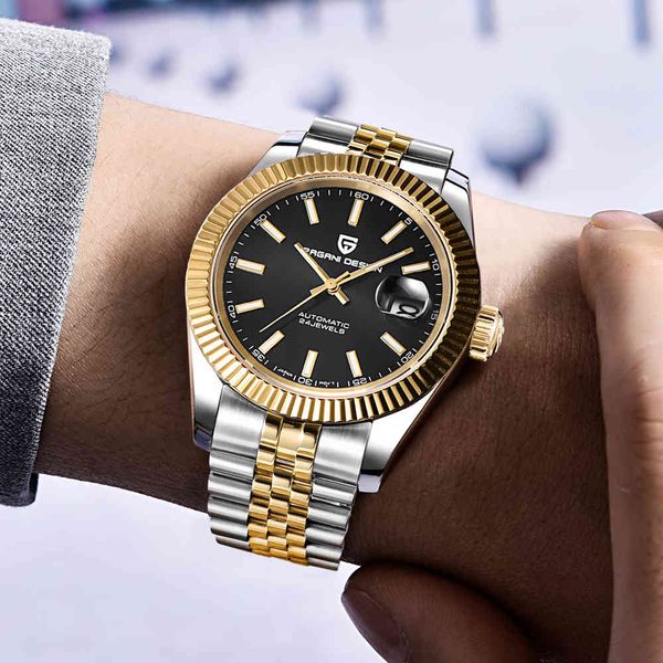 watch pagani design luxury men stainless steel waterproof mechanical fashion sports automatic relogio, Slivery;brown
watch pagani design luxury men stainless steel waterproof mechanical fashion sports automatic relogio, Slivery;brown