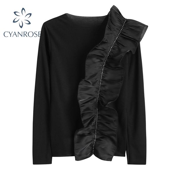 korean style t shirt women black boutique clothing patchwork ruched ruffle long sleeve bodycon tees lady spring ulzzang 210430, White
korean style t shirt women black boutique clothing patchwork ruched ruffle long sleeve bodycon tees lady spring ulzzang 210430, White