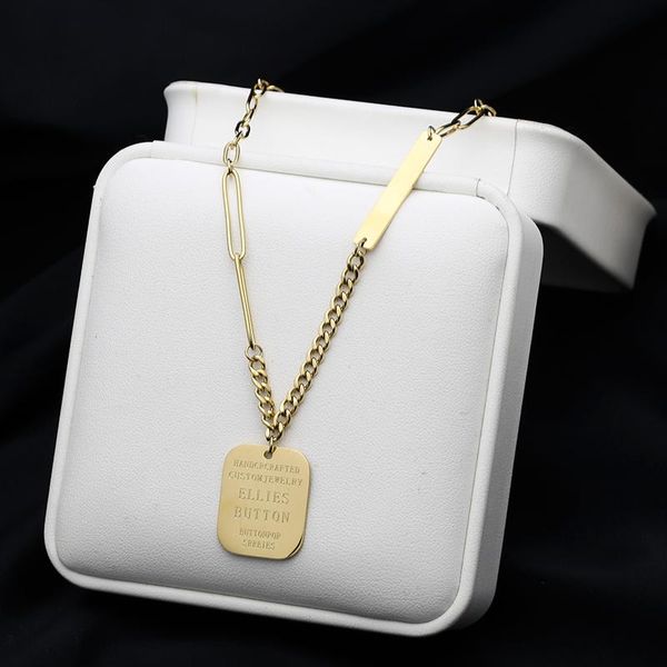 chains 2021 fashion titanium steel letter long chain necklace for women men jewelry gifts square pendant accessories, Silver
chains 2021 fashion titanium steel letter long chain necklace for women men jewelry gifts square pendant accessories, Silver