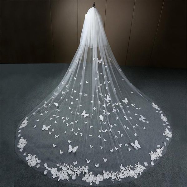 bridal veils wedding veil long lace edge 3d butterfly floral appliques face-covered cathedral with comb velo de novia white ivory, Black
bridal veils wedding veil long lace edge 3d butterfly floral appliques face-covered cathedral with comb velo de novia white ivory, Black