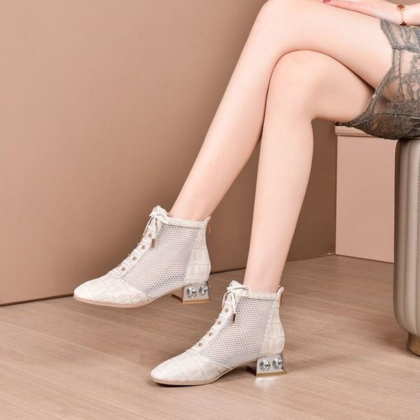 boots 2021 mesh cool women's summer net hollow spring and autumn sandals leather white diamond mid heel, Black
boots 2021 mesh cool women's summer net hollow spring and autumn sandals leather white diamond mid heel, Black