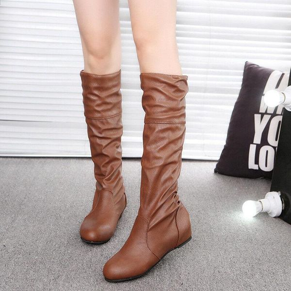 boots leather womens slouch mid-calf slip on knee high boot flat shoes stylish, Black
boots leather womens slouch mid-calf slip on knee high boot flat shoes stylish, Black