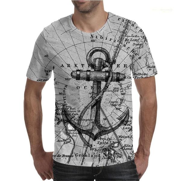 men's t-shirts 2021 anchor print t-shirt fashion summer o-neck short sleeve casual loose large size top, White;black 
men's t-shirts 2021 anchor print t-shirt fashion summer o-neck short sleeve casual loose large size top, White;black