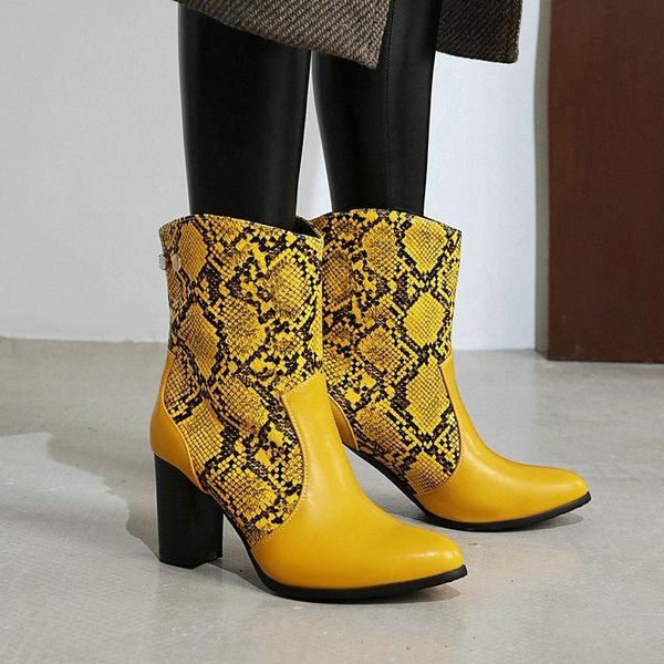 boots green yellow black autumn winter women snake print square high heel ankle fashion slip on pointed toe short
boots green yellow black autumn winter women snake print square high heel ankle fashion slip on pointed toe short
