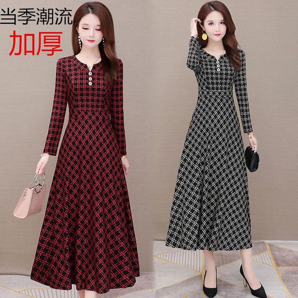 women dresses women's long-sleeved dress autumn winter clothing below the knee long vestido de mujer casual, Black;gray
women dresses women's long-sleeved dress autumn winter clothing below the knee long vestido de mujer casual, Black;gray