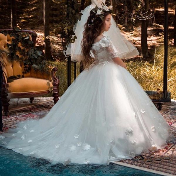 girl's dresses first holy communion for girl flat collar half sleeve ball gown lace appliques flower weddings, Red;yellow
girl's dresses first holy communion for girl flat collar half sleeve ball gown lace appliques flower weddings, Red;yellow