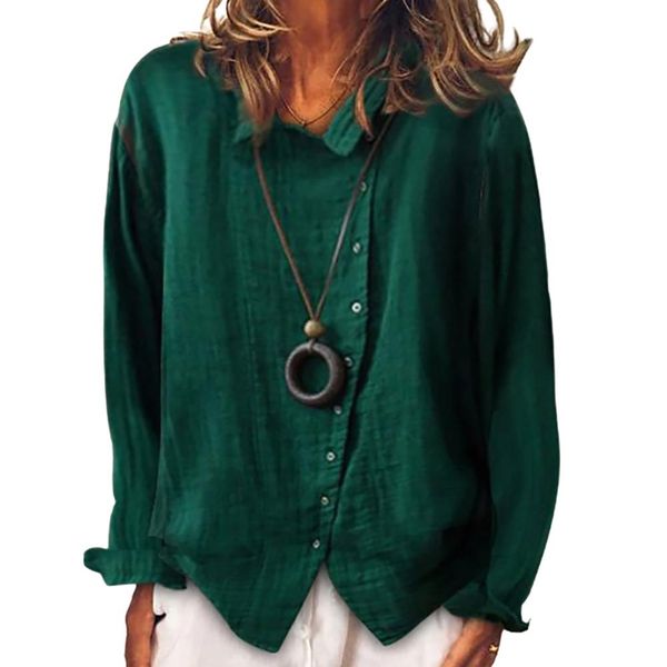 women solid color long sleeve irregular single-breasted cotton linen shirt blouse shirts women fashion blouses women casual, White
women solid color long sleeve irregular single-breasted cotton linen shirt blouse shirts women fashion blouses women casual, White