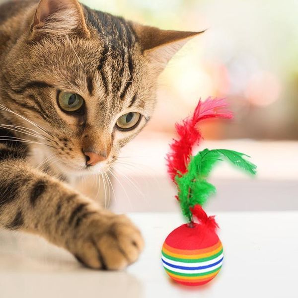 cat toys 12pcs lovely rainbow colored toy ball with feather activity for cats
cat toys 12pcs lovely rainbow colored toy ball with feather activity for cats