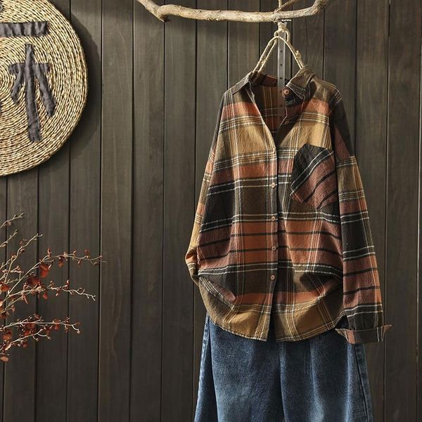 shorts spring autumn arts style women long sleeve turn-down collar loose blouse vintage plaid cotton linen shirts femme v243 6w7e, White;black
shorts spring autumn arts style women long sleeve turn-down collar loose blouse vintage plaid cotton linen shirts femme v243 6w7e, White;black