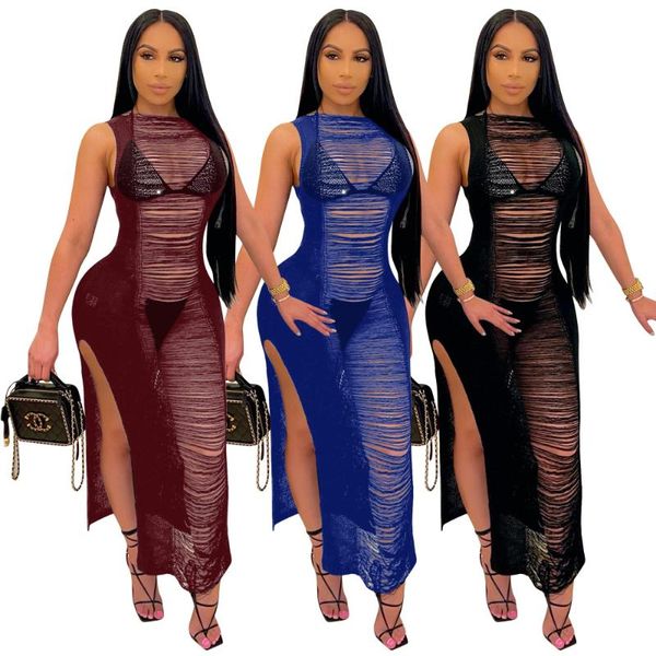casual dresses summer holidays beach lady fashion hollow out knitting side split crew neck women party dress est 2021, Black;gray
casual dresses summer holidays beach lady fashion hollow out knitting side split crew neck women party dress est 2021, Black;gray