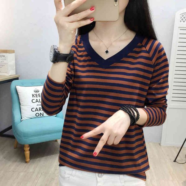 women's t-shirt shintimes vintage striped t women long sleeve v neck cotton woman korean fashion clothes tee femme qag4, White
women's t-shirt shintimes vintage striped t women long sleeve v neck cotton woman korean fashion clothes tee femme qag4, White