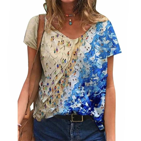 women's t-shirt summer t shirt v neck short sleeve loose women clothing casual tees vintage print, White
women's t-shirt summer t shirt v neck short sleeve loose women clothing casual tees vintage print, White