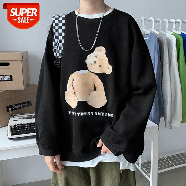 bear print sweater men's round neck fat plus size blouse loose hong kong style couple jacket #4q0m, Black
bear print sweater men's round neck fat plus size blouse loose hong kong style couple jacket #4q0m, Black
