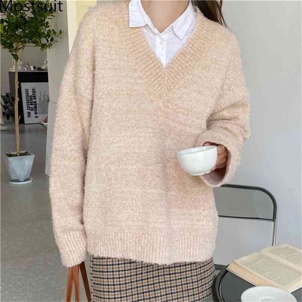 korean solid knitted pullover jumpers women spring autumn full sleeve fashion loose female sweaters femme 210513, Black
korean solid knitted pullover jumpers women spring autumn full sleeve fashion loose female sweaters femme 210513, Black