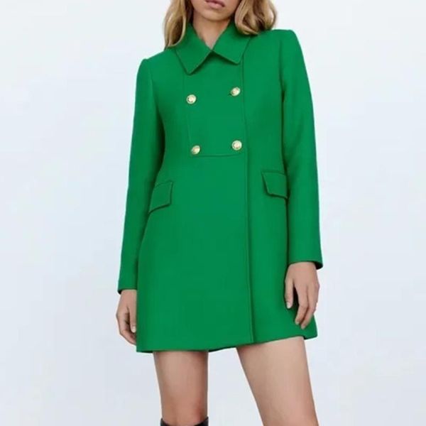 women's wool & blends 2021 winter woman green coat fashion lapel double breasted long sleeve jackets chic shoulder pad back straps slim, Black
women's wool & blends 2021 winter woman green coat fashion lapel double breasted long sleeve jackets chic shoulder pad back straps slim, Black