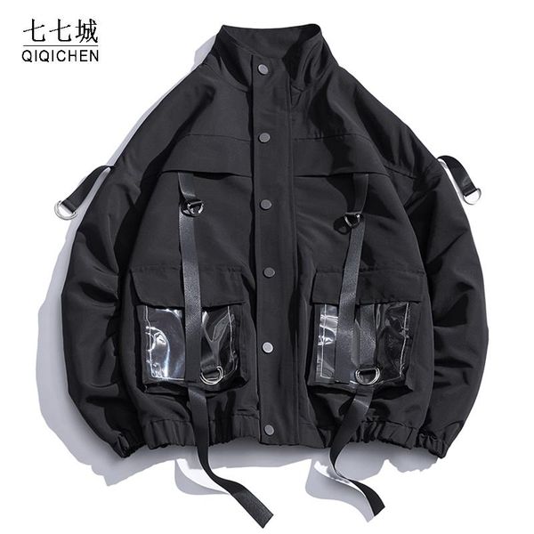 men's jackets 2021 men hip hop jacket coats casual ribbons pockets military windbreaker street streetwear stand collar outwear, Black;brown
men's jackets 2021 men hip hop jacket coats casual ribbons pockets military windbreaker street streetwear stand collar outwear, Black;brown