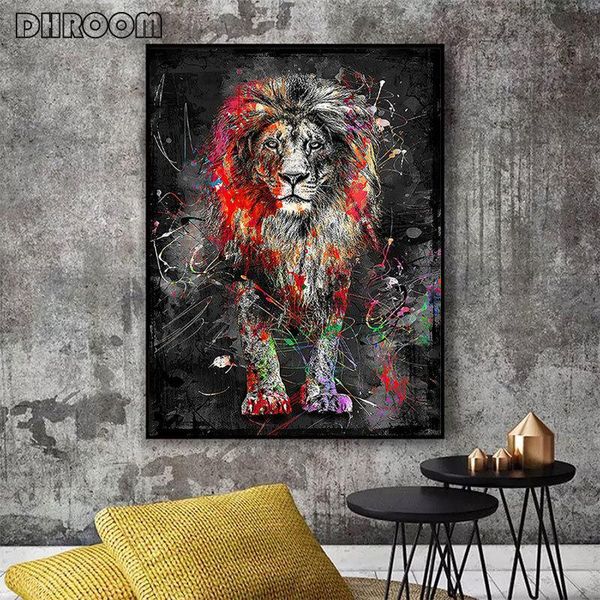 paintings abstract colorful lion painting modern animal wall art picture cuadros for artwork poster canvas home decoration
paintings abstract colorful lion painting modern animal wall art picture cuadros for artwork poster canvas home decoration