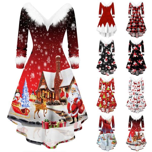 casual dresses women christmas swing dress faux-plush panel long sleeve v collar party winter warm xmas print high waist loose, Black;gray
casual dresses women christmas swing dress faux-plush panel long sleeve v collar party winter warm xmas print high waist loose, Black;gray