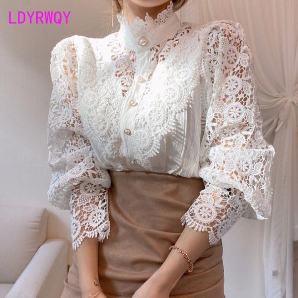 women's blouses & shirts ldyrwqy 2021 summer korean temperament all-match lace slim hollow flower shirt polyester office lady, White
women's blouses & shirts ldyrwqy 2021 summer korean temperament all-match lace slim hollow flower shirt polyester office lady, White