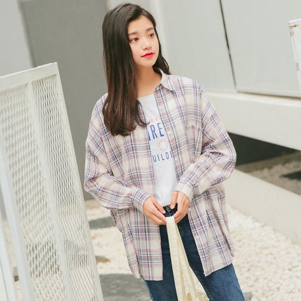 women's blouses & shirts autumn plaid women blouse 2021 korean harajuku fresh relaxed shirt long sleeve casual female, White
women's blouses & shirts autumn plaid women blouse 2021 korean harajuku fresh relaxed shirt long sleeve casual female, White