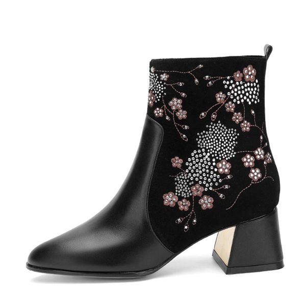 boots floral embroider women ankle kid suede slip on 2021 autumn winter high heels warm short plush party weddings ladies shoes, Black
boots floral embroider women ankle kid suede slip on 2021 autumn winter high heels warm short plush party weddings ladies shoes, Black