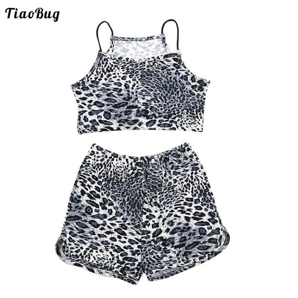 tiaobug 2pcs kids girls summer cute suit leopard print straps sleeveless cropped and elastic waistband shorts sets clothing, White
tiaobug 2pcs kids girls summer cute suit leopard print straps sleeveless cropped and elastic waistband shorts sets clothing, White