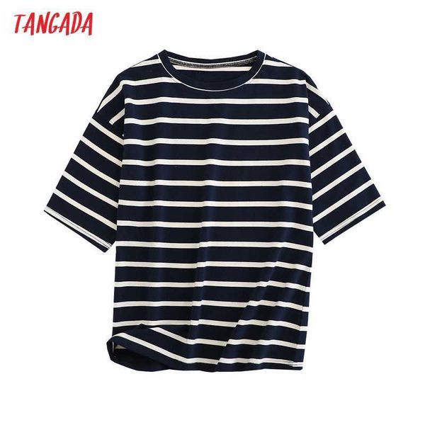 tangada women striped loose cotton t shirt short sleeve o neck tees ladies casual tee shirt 6l44 210609, White
tangada women striped loose cotton t shirt short sleeve o neck tees ladies casual tee shirt 6l44 210609, White