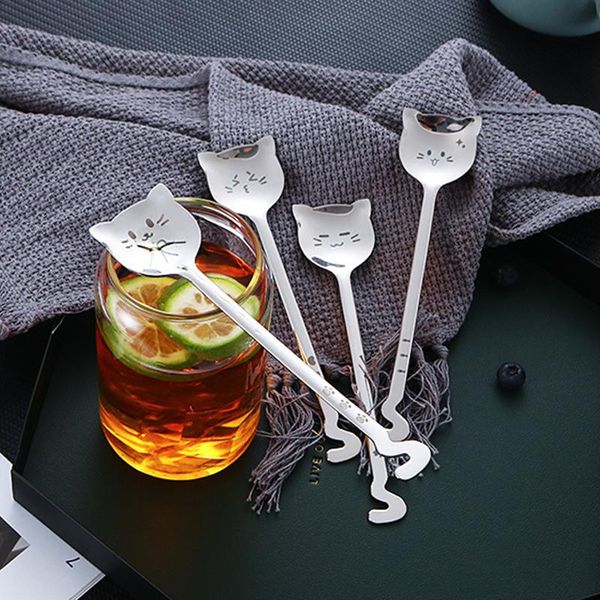 spoons spoon birthday gift 304 stainless steel tableware 1pcs creative tea-spoon for coffee long tail cat handle
spoons spoon birthday gift 304 stainless steel tableware 1pcs creative tea-spoon for coffee long tail cat handle