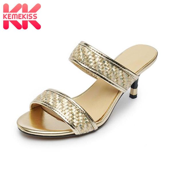 kemekiss summer women sandals shoes fashion thin high heels solid color slippers slip on lady footwear size 34-39, Black
kemekiss summer women sandals shoes fashion thin high heels solid color slippers slip on lady footwear size 34-39, Black