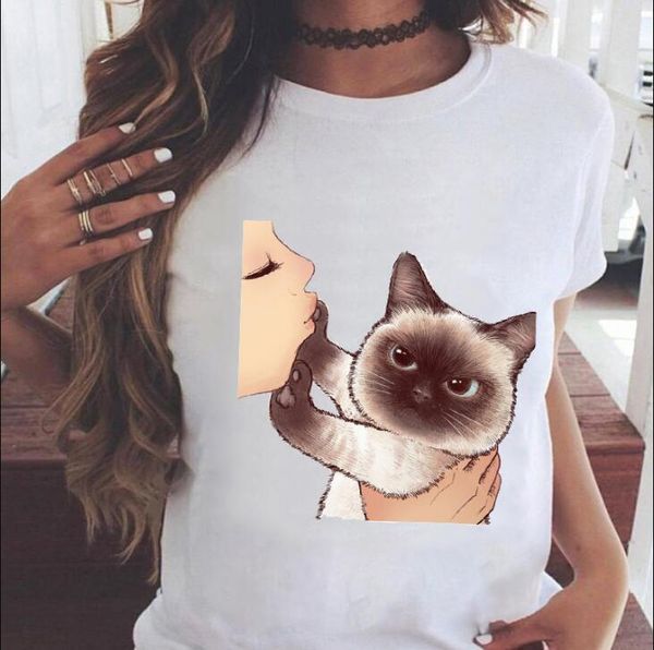 mkbh women graphic printing fashion cat animal 90s clothing short sleeve cartoon summer print female clothes tees tshirt t-shirt, White
mkbh women graphic printing fashion cat animal 90s clothing short sleeve cartoon summer print female clothes tees tshirt t-shirt, White
