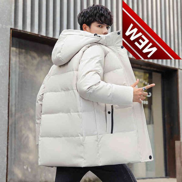 2021 white duck down jackets solid color winter men's mid-length thick warm youth hooded parkas outwear removable cap coats, Black
2021 white duck down jackets solid color winter men's mid-length thick warm youth hooded parkas outwear removable cap coats, Black