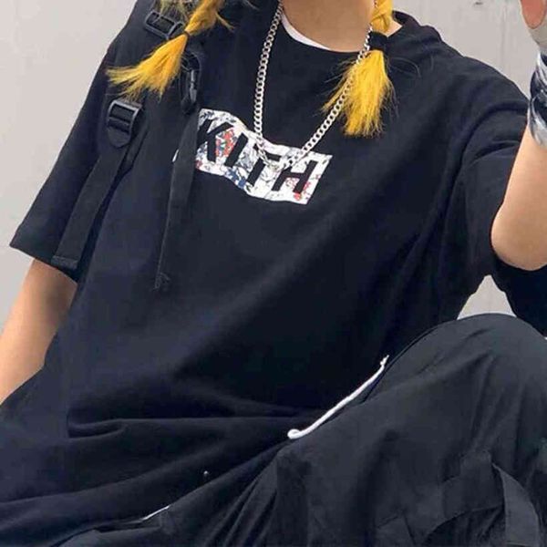 kith box letter print crew neck flowers high street coupleloose tea for man and women oversized summer style, White;black
kith box letter print crew neck flowers high street coupleloose tea for man and women oversized summer style, White;black