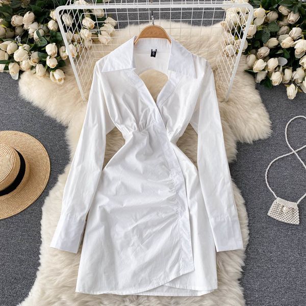 casual dresses singiny design with no back dressed korean women's chic turndown-collar dresses thin autumn fashion streetwear short dre, Black;gray
casual dresses singiny design with no back dressed korean women's chic turndown-collar dresses thin autumn fashion streetwear short dre, Black;gray