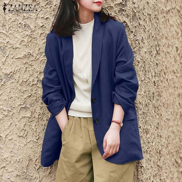 women's suits & blazers 2021 vintage women's spring autumn cotton linen outwear zanzea casual solid lapel long sleeve button up ove, White;black
women's suits & blazers 2021 vintage women's spring autumn cotton linen outwear zanzea casual solid lapel long sleeve button up ove, White;black