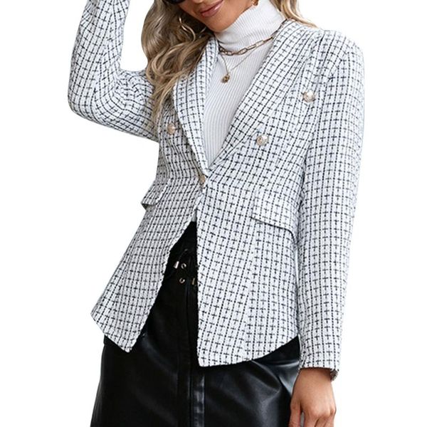 women's jackets female casual suit jacket, plaid turn-down comfortable collar long sleeve informal coat blouse for spring fall, s/m, Black;brown
women's jackets female casual suit jacket, plaid turn-down comfortable collar long sleeve informal coat blouse for spring fall, s/m, Black;brown