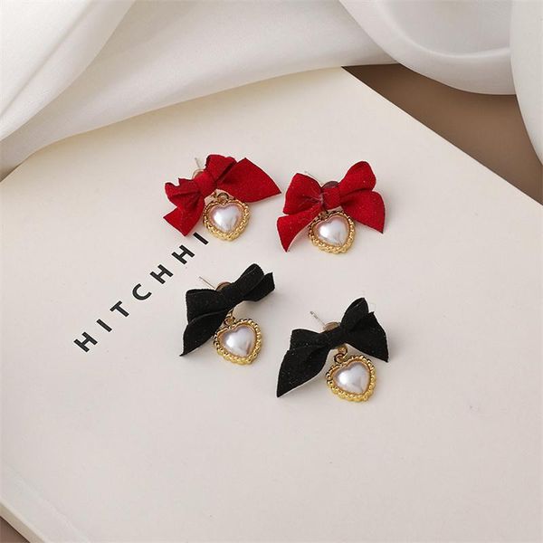 dangle & chandelier korean style retro velvet black bow heart pendant imitation pearl drop earrings for women fashion jewelry accessories, Silver
dangle & chandelier korean style retro velvet black bow heart pendant imitation pearl drop earrings for women fashion jewelry accessories, Silver