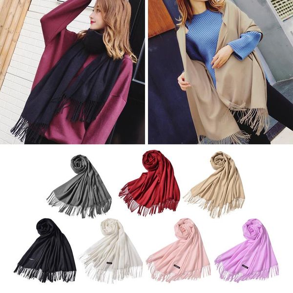 cashmere feel blanket scarf super soft with tassel solid color warm shawl for women scarves, Blue;gray
cashmere feel blanket scarf super soft with tassel solid color warm shawl for women scarves, Blue;gray