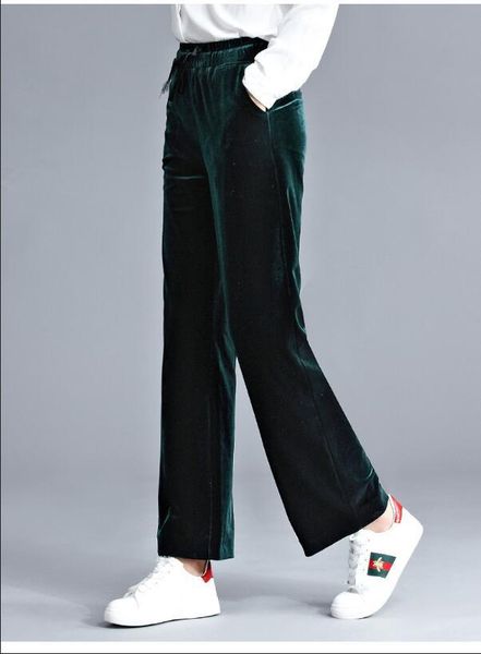 women's pants & capris spring style gold velvet wide leg female long high waist micro la slim casual trousers elastic, Black;white
women's pants & capris spring style gold velvet wide leg female long high waist micro la slim casual trousers elastic, Black;white