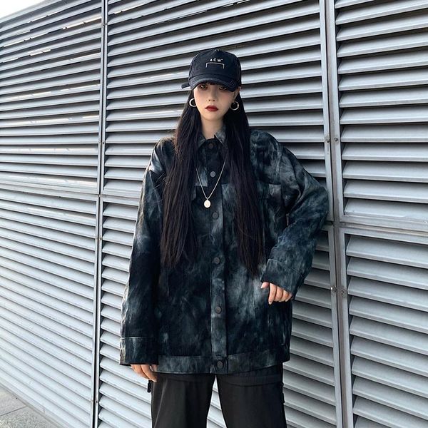 women's jackets women jacket tie dye vintage streetwear clothing button pockets long sleeve for 2021, Black;brown
women's jackets women jacket tie dye vintage streetwear clothing button pockets long sleeve for 2021, Black;brown