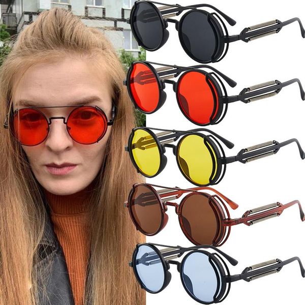 sunglasses punk steampunk retro men's brand designer round eyewear gothic style products women uv400, White;black
sunglasses punk steampunk retro men's brand designer round eyewear gothic style products women uv400, White;black
